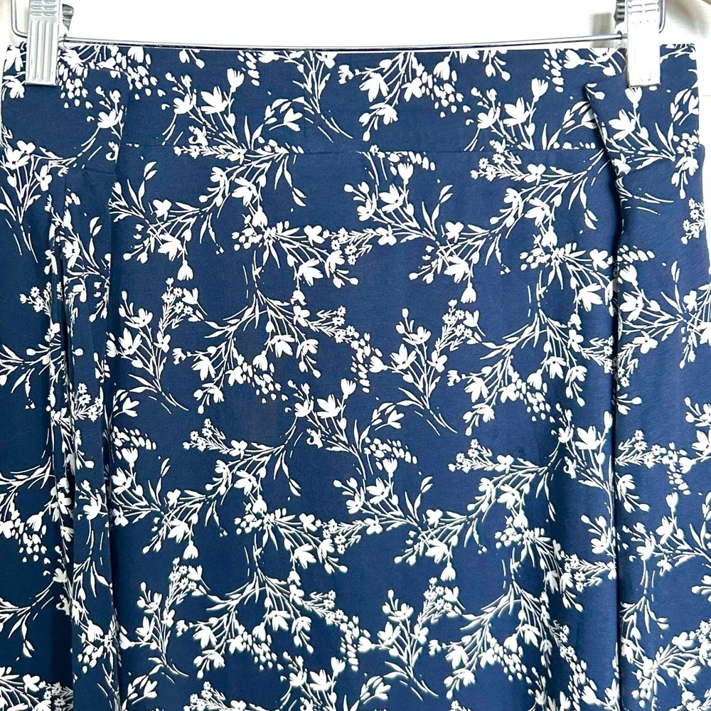 Pact French Navy Shoreline Floral Print Fit & Flare Swing Midi Skirt Size XXL - Picture 8 of 9
